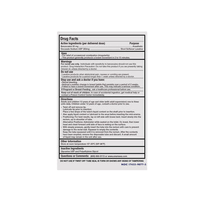 Authentic imported Enemeez Docusol Plus constipation relief product
