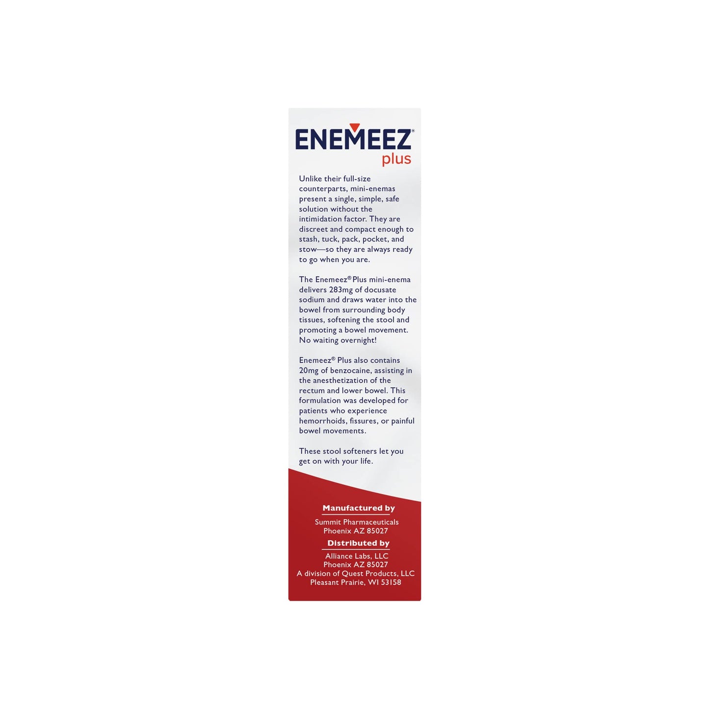 Enemeez Docusol Plus 5 unit box for fast constipation relief