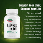 Close-up view of Liverite Liver Aid dietary supplement bottle cap and seal
