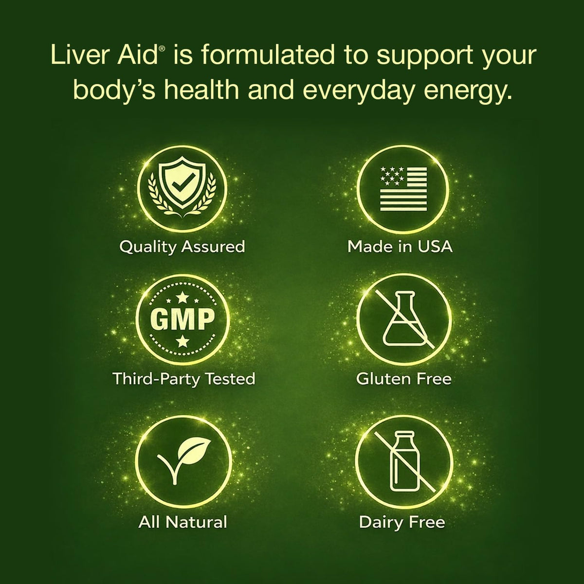 Detailed view of the supplement facts panel on the Liverite Liver Aid bottle