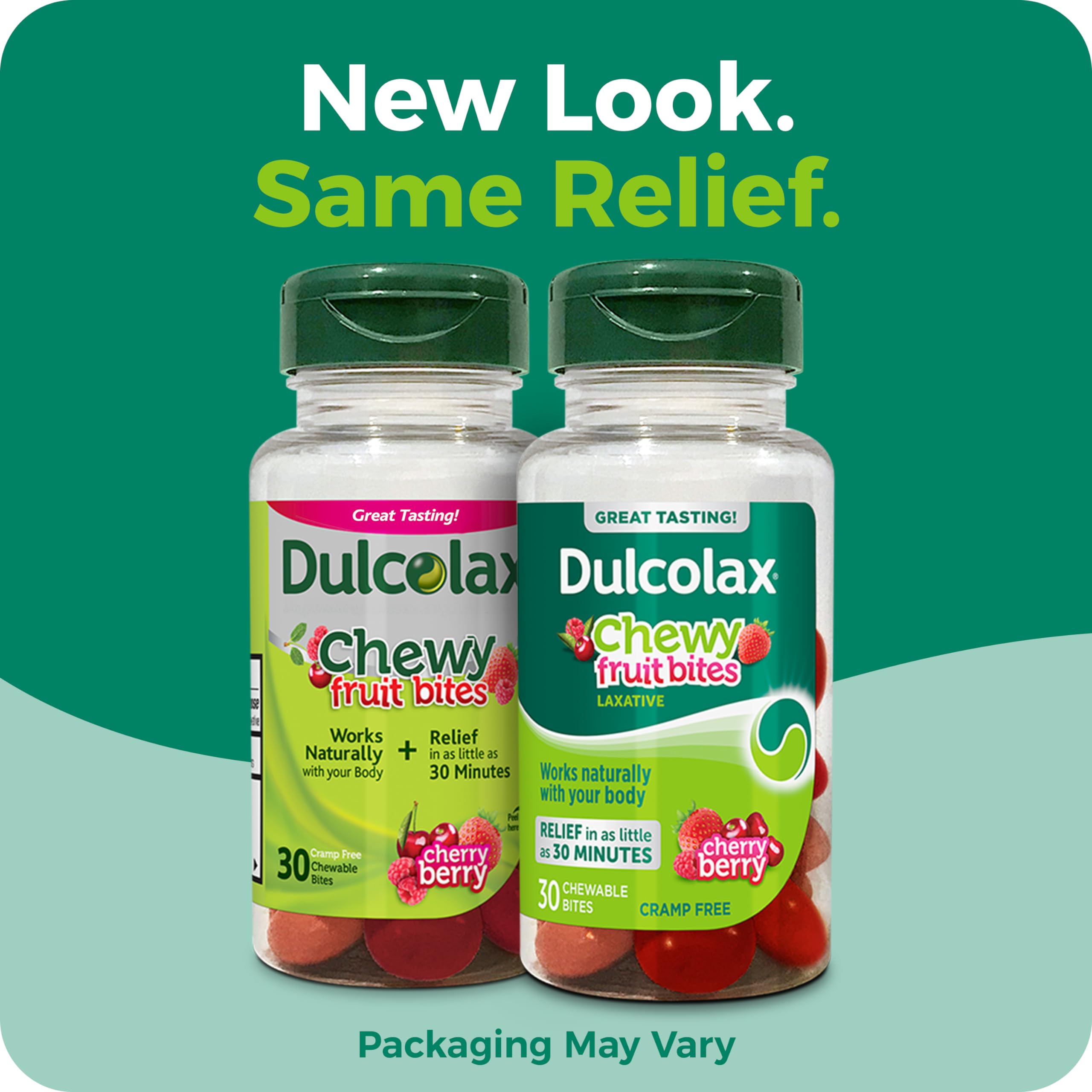 Dulcolax Chewy Fruit Bites packaging showing 600 mg magnesium hydroxide