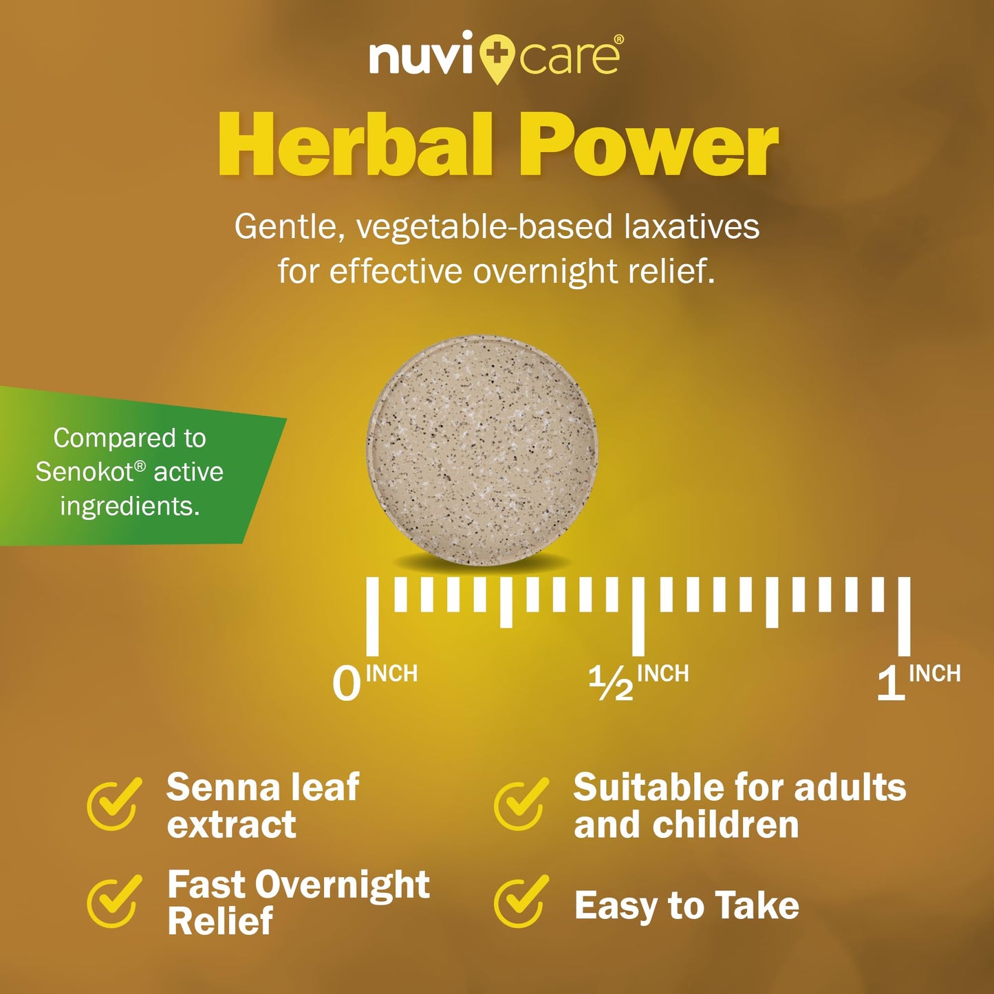 Nuvicare senna laxative for occasional constipation relief bottle