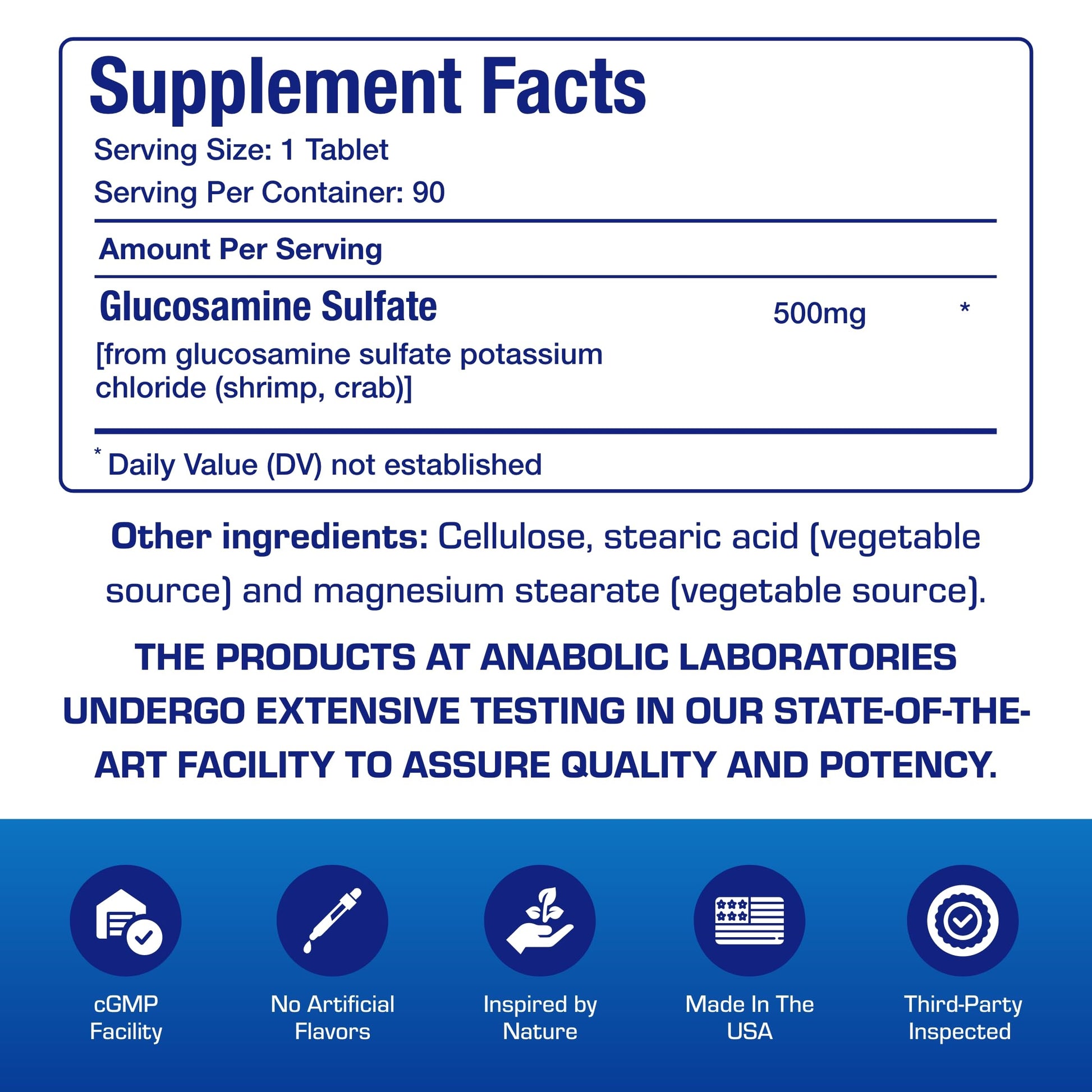 Authentic imported USA joint health tablets container close up showing 90 servings text