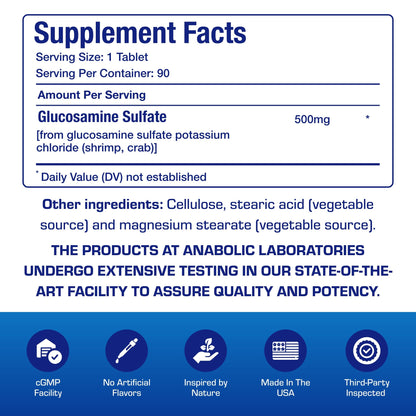 Authentic imported USA joint health tablets container close up showing 90 servings text