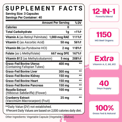 Nassiouy beef organ supplement capsules close up