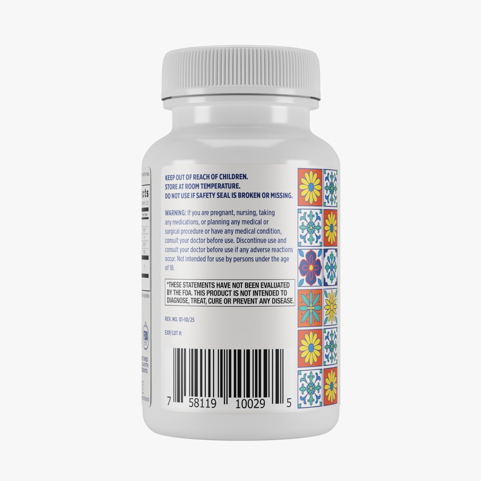 Basic Brands Pura Salud Pureflex Glucosamine 500 mg supplement facts and ingredient label.