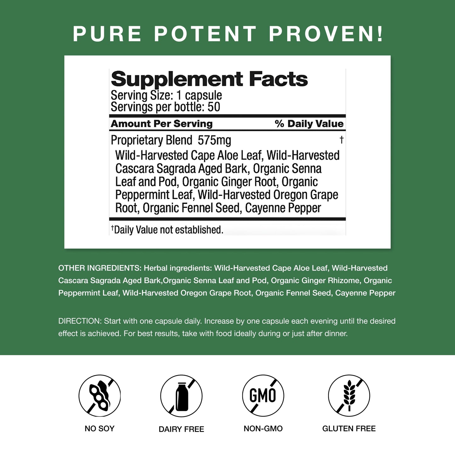 Dr. Schulze's Easy Go herbal supplement bottle label details