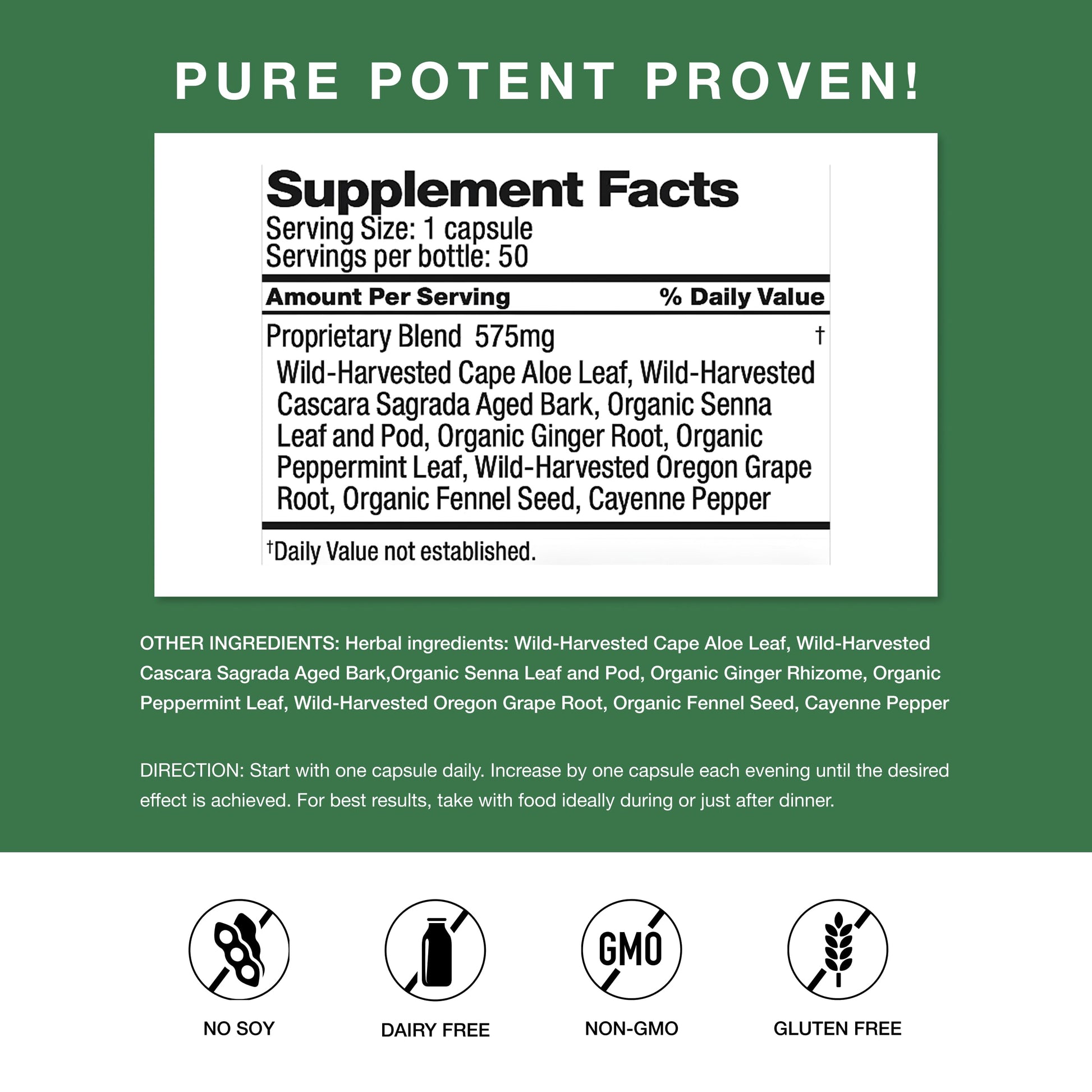 Dr. Schulze's Easy Go herbal supplement bottle label details