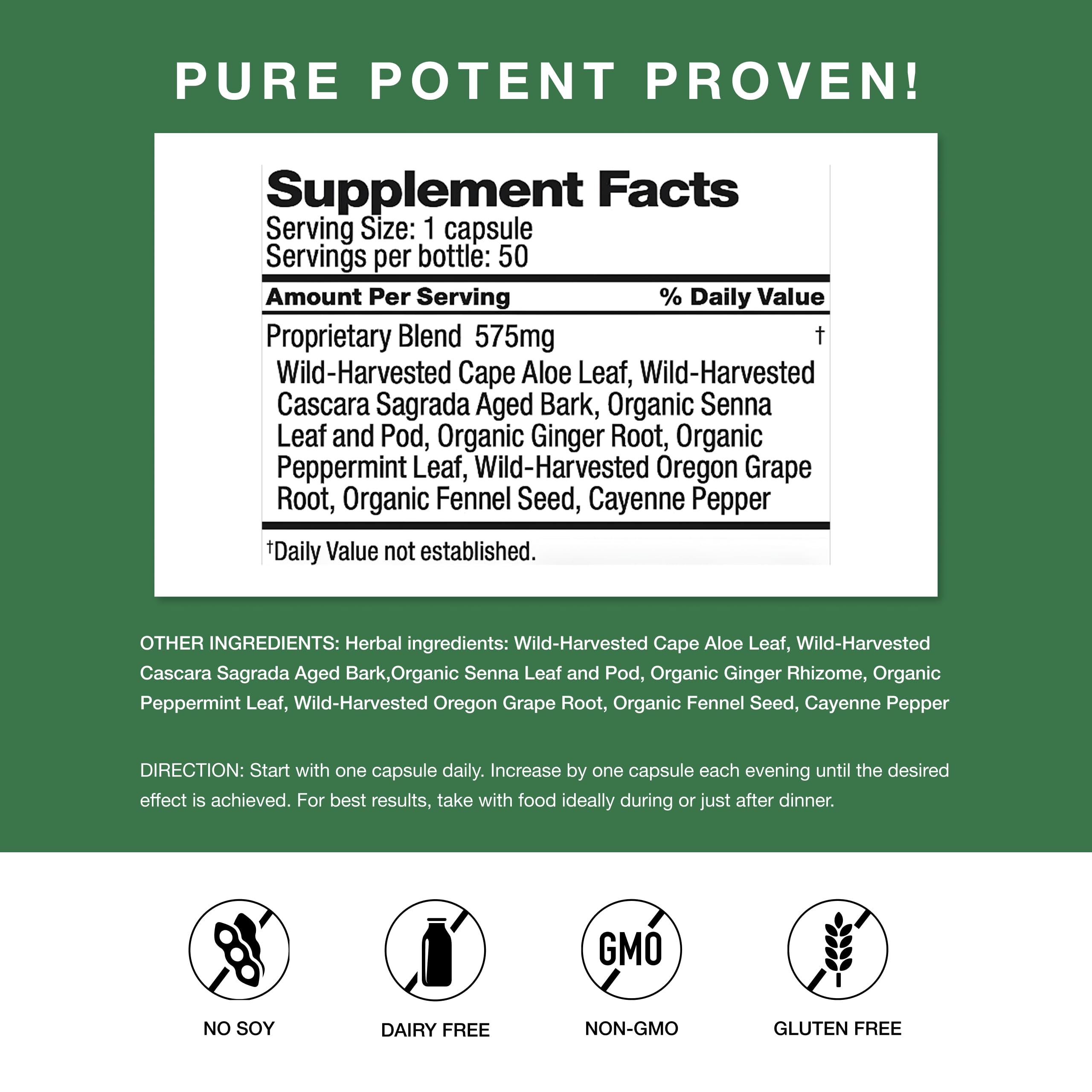 Dr. Schulze's Easy Go herbal supplement bottle label details