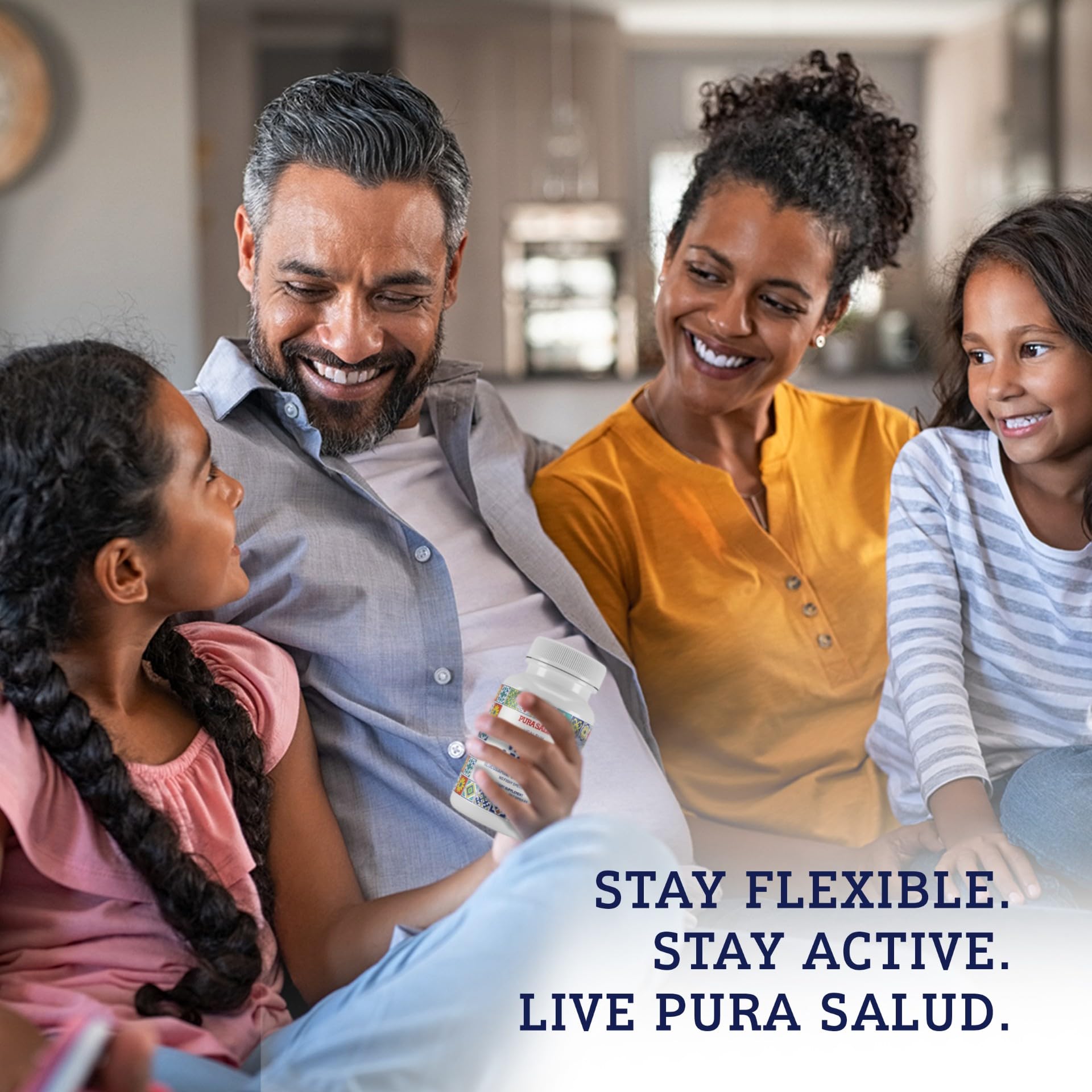 Basic Brands Pura Salud Glucosamine Sulfate bottle showcasing the 120 servings count details.