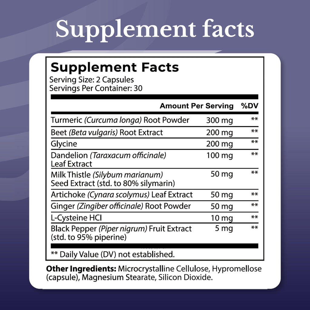 Nation Health MD Liver Renew ingredients label closeup