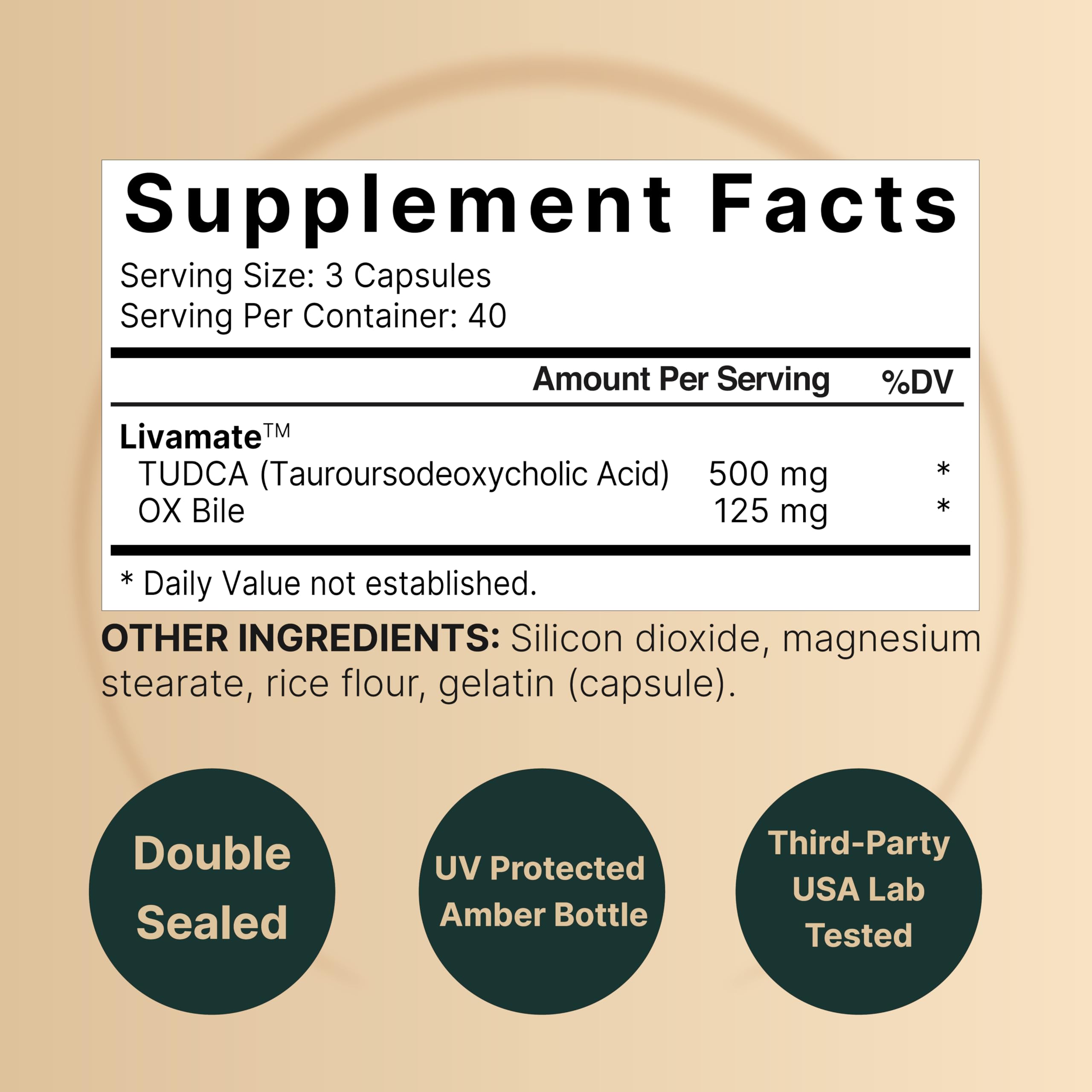 NatureBell liver detox supplement capsule bottle side label showing ingredients