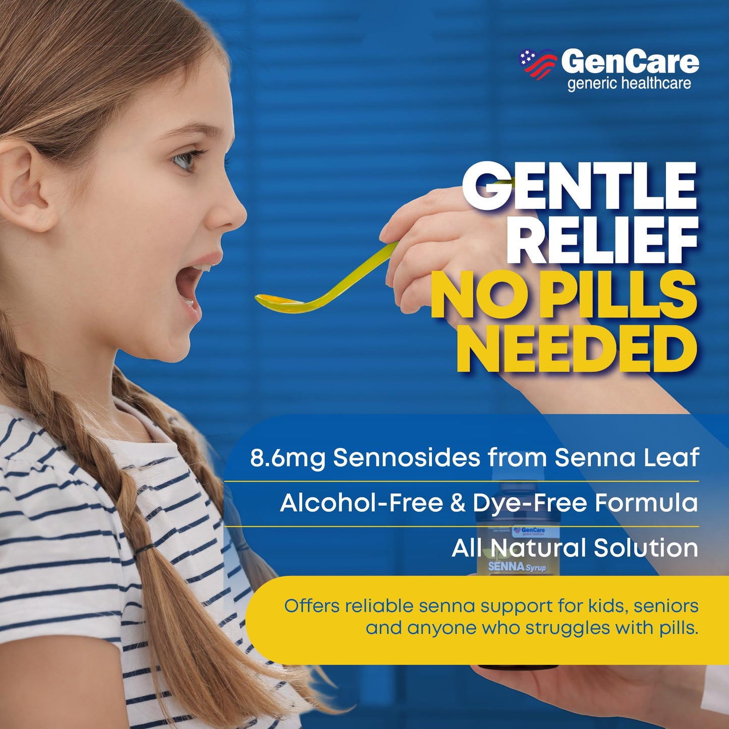 GenCare Senna Syrup liquid dosage instructions and safety warnings
