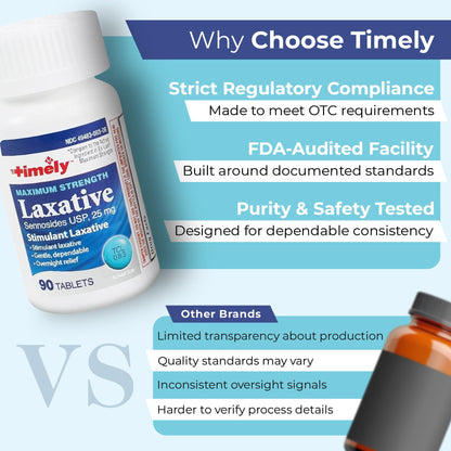 Timely Max Laxative tablets in 90 count economy size bottle