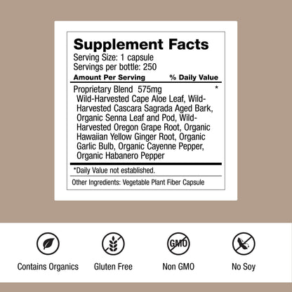 Dr. Schulze's Intestinal Formula 250 count vegan capsule bottle