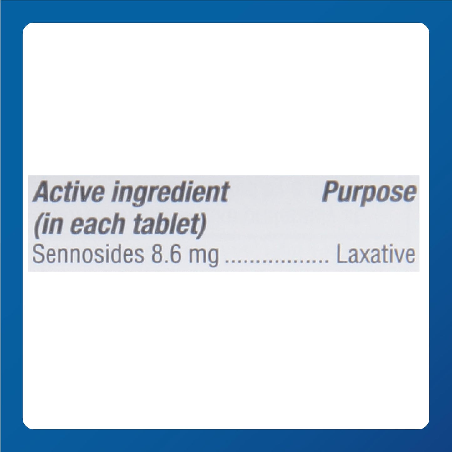 Major Senna 100 tablets bottle side view