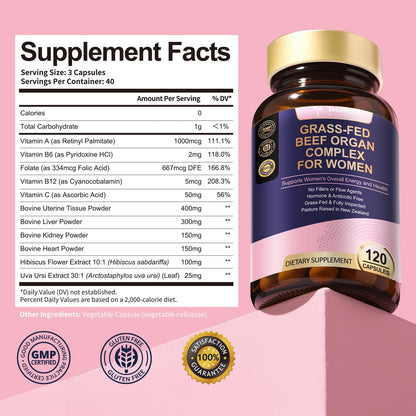 Totaria feminine vitality grass fed bovine capsules clean label details