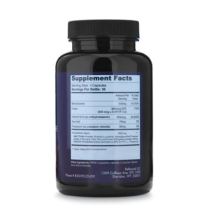 Cloud9 Daily Restore 120 capsules nutrition facts and ingredients label
