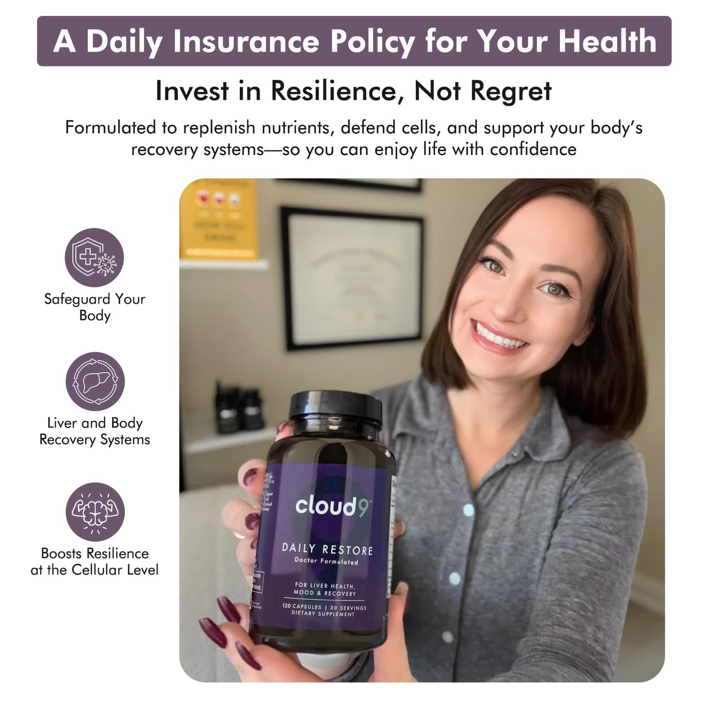 Cloud9 plant-based liver detox capsules with milk thistle and NAC