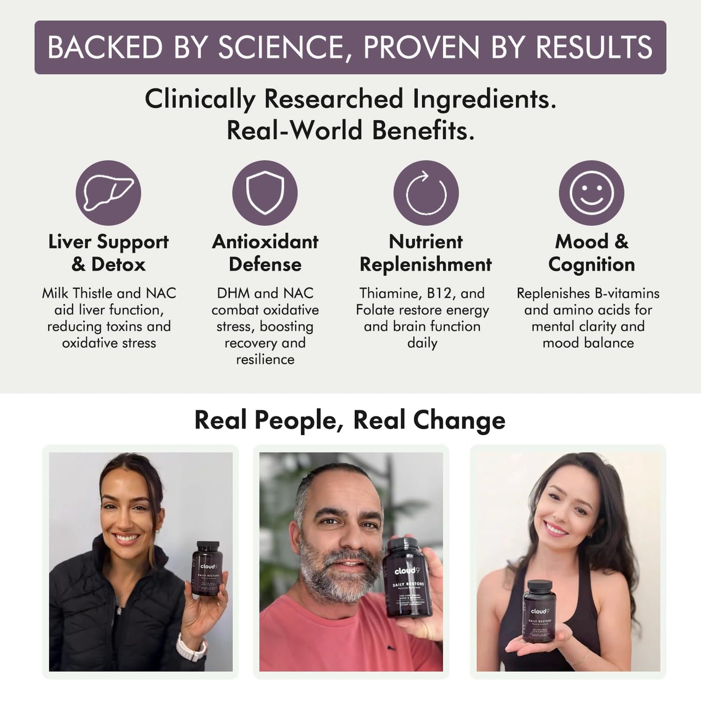 Cloud9 By Rebound focus and energy recovery capsules close up