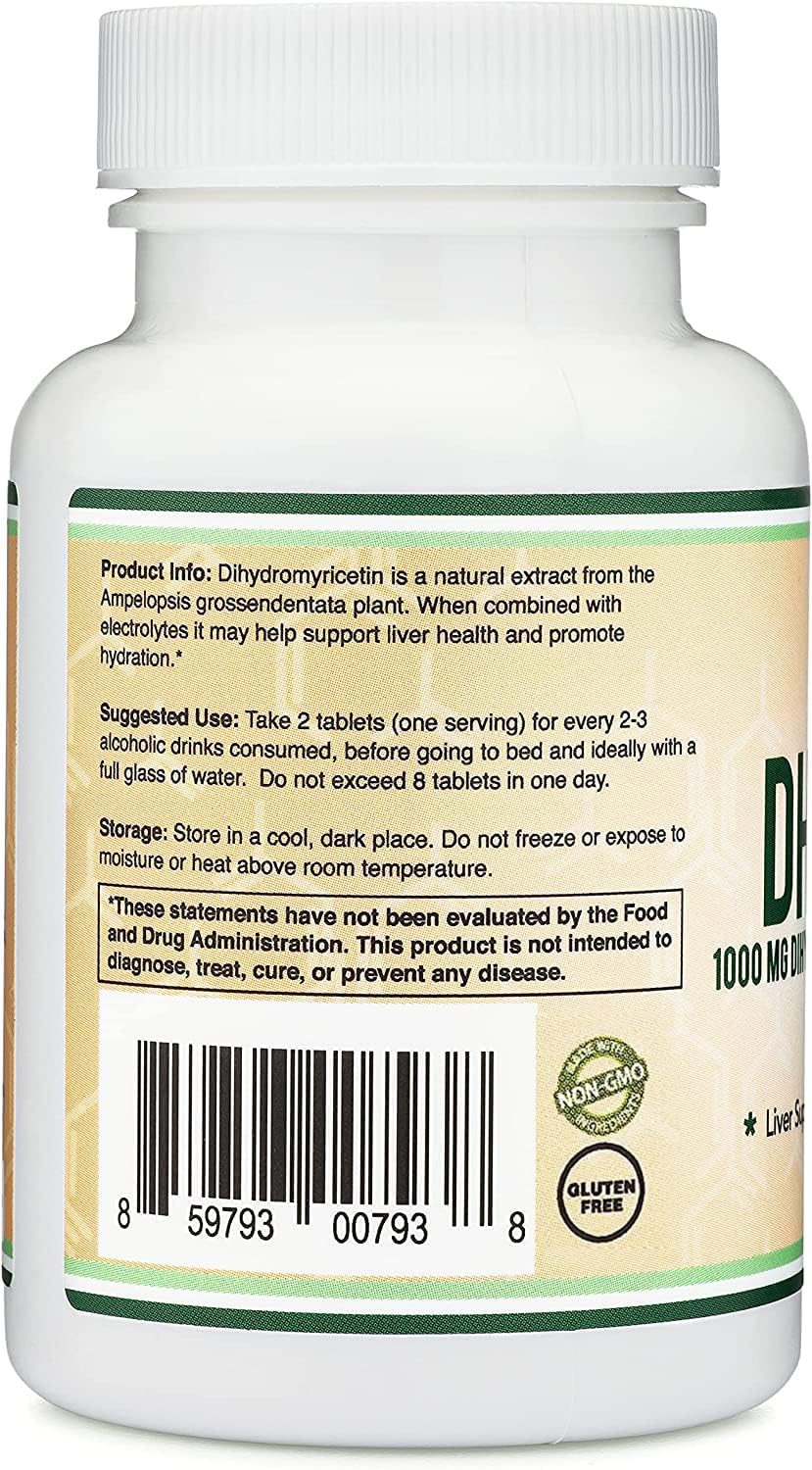 Non-GMO and gluten-free high potency recovery pills ingredients label