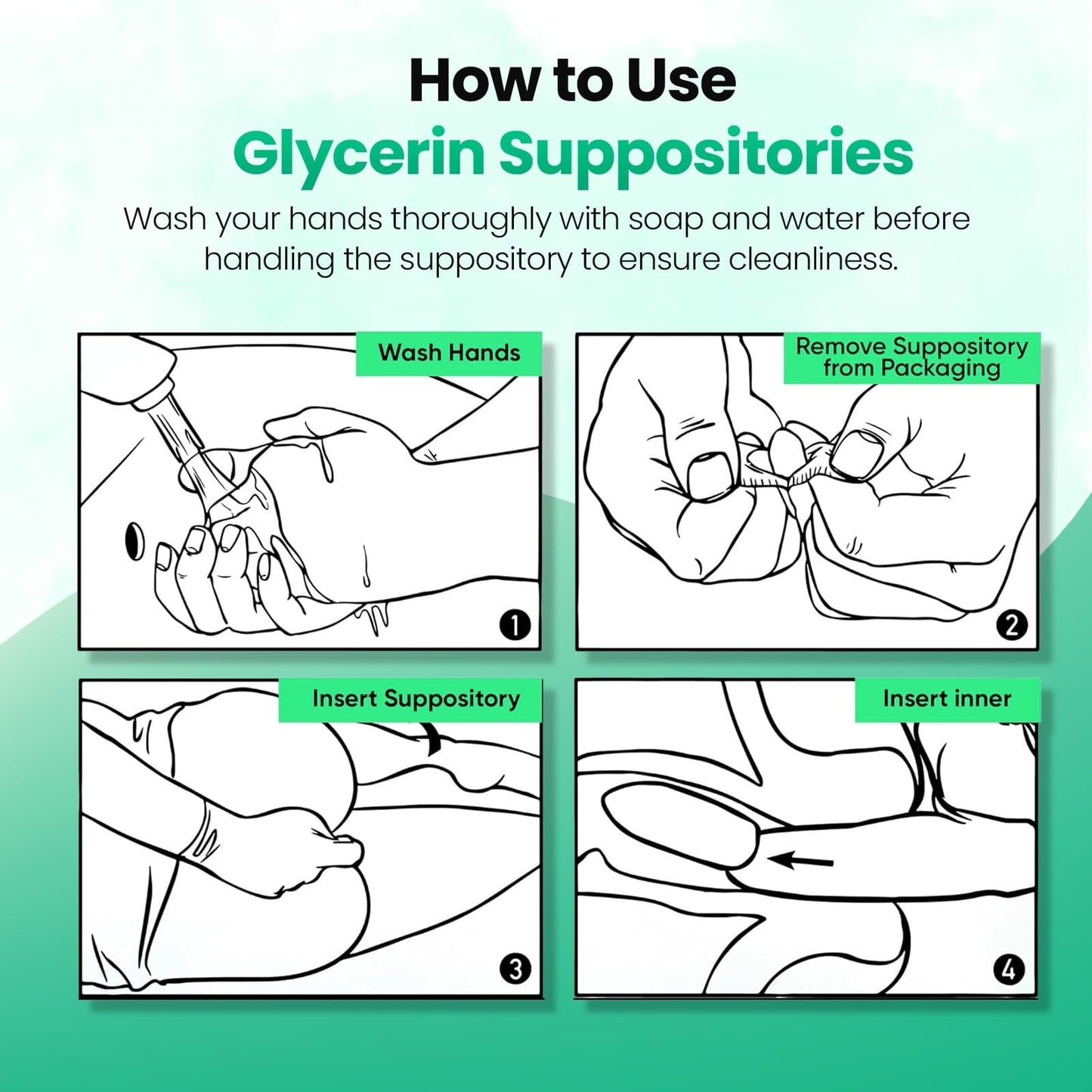 Avedana hyperosmotic laxative adult suppositories top view of secure closure cap