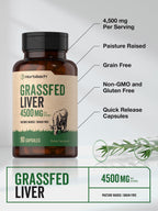 Horbaach Grass Fed Beef Liver capsule close up view