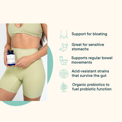Ora Organic probiotic and prebiotic supplement sixty capsules bottle showing organic certification.