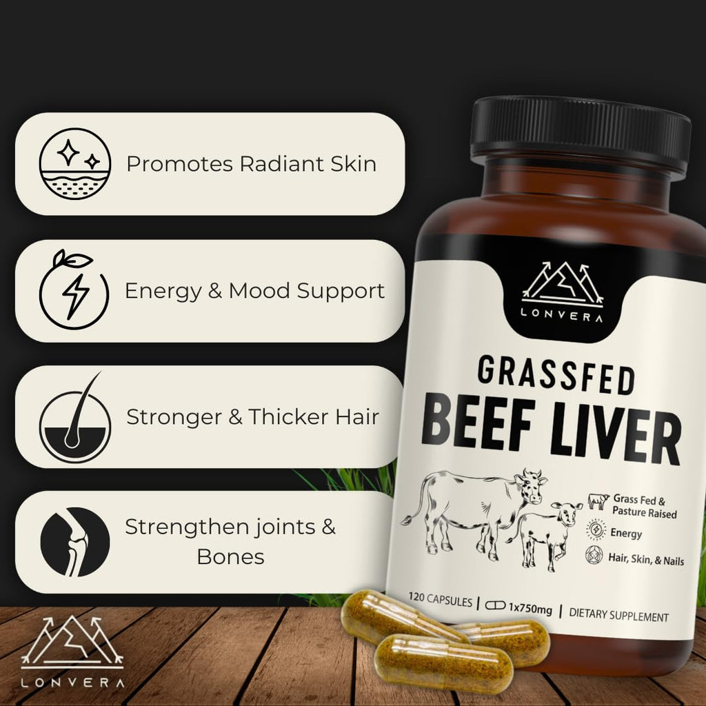 Lonvera 3000mg freeze dried organ supplement bottle close up