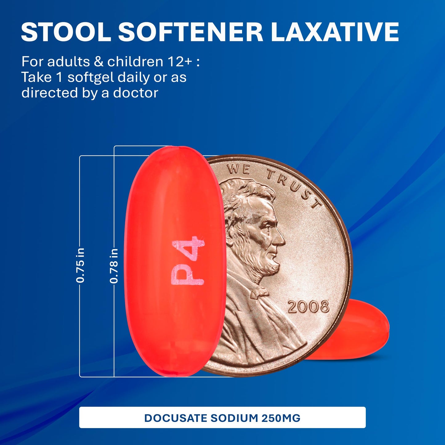 Major Docusate Sodium 250 mg liquid filled softgels
