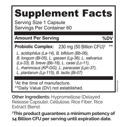 USA imported Naturelo probiotic supplement fact panel displaying vegan ingredients