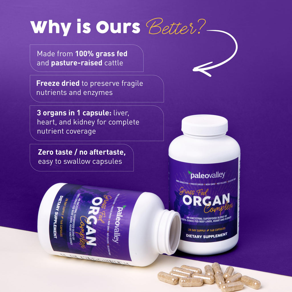 Desiccated beef organ capsules container lifestyle display