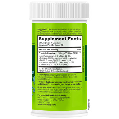 Authentic Naturelo non GMO digestive health supplement for adults close up