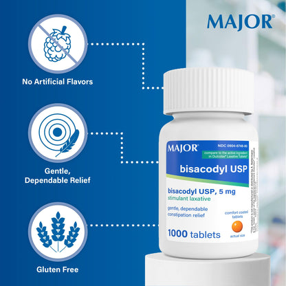 Major Bisacodyl stimulant laxative label details