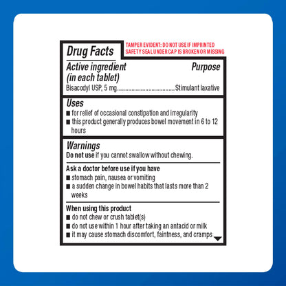Authentic USA imported Major Bisacodyl 5 mg bottle