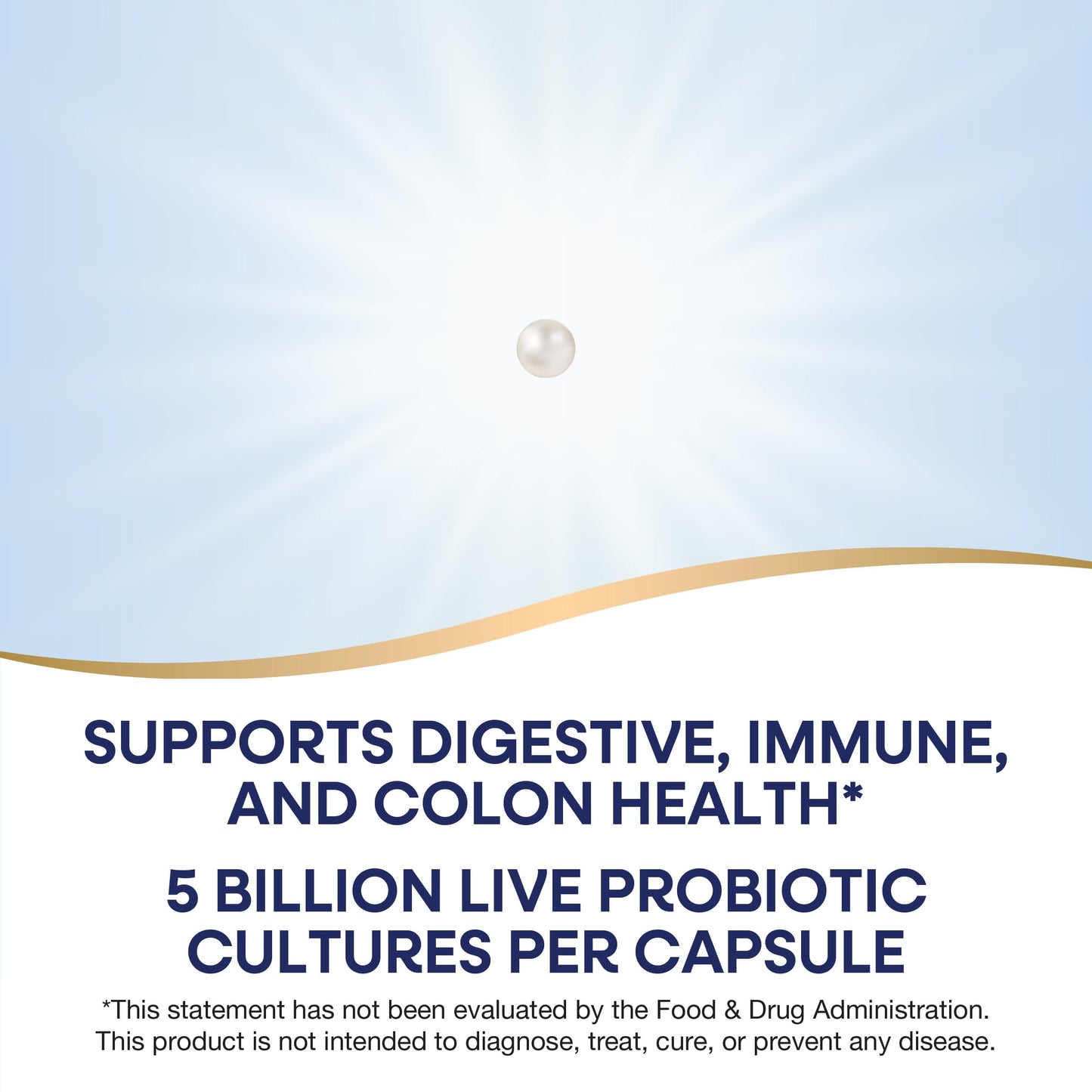 Close up view of the small easy to swallow daily probiotic softgel capsules.