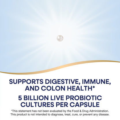 Close up view of the small easy to swallow daily probiotic softgel capsules.