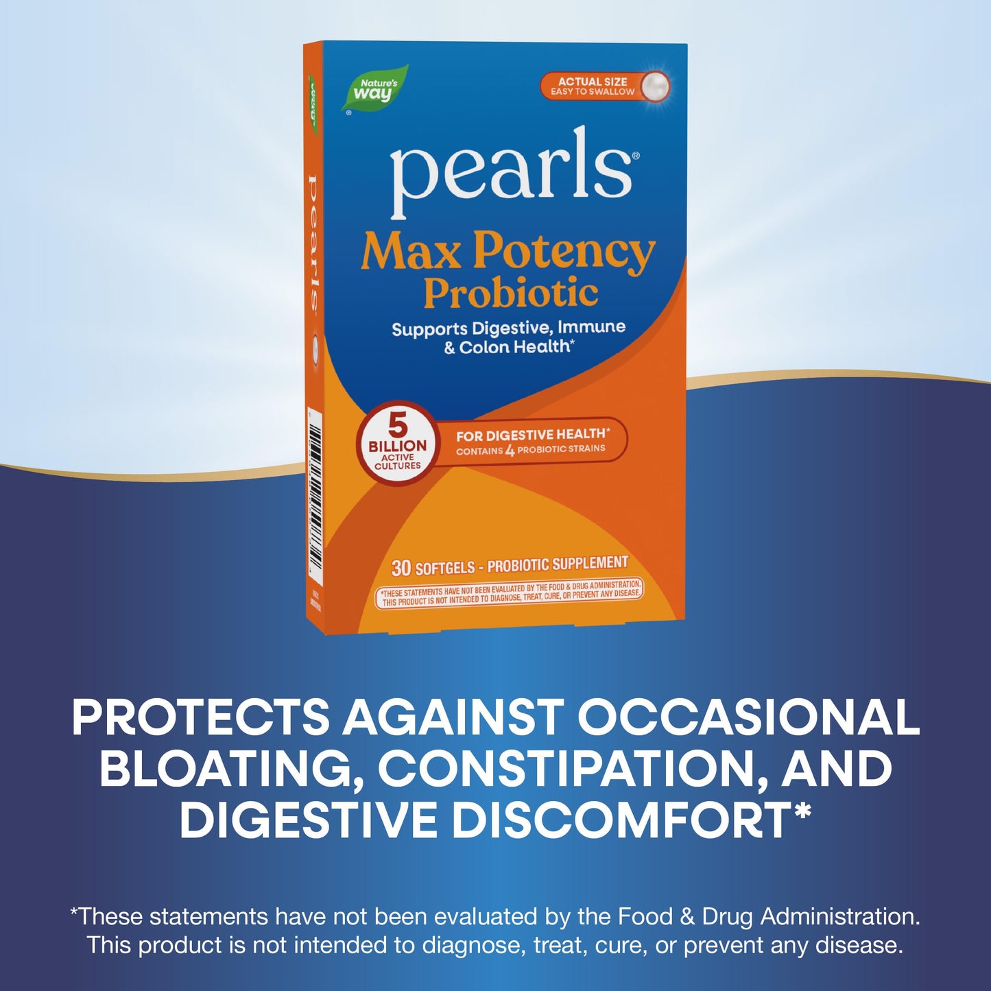 Side panel of Nature's Way Pearls packaging displaying triple layer protective coating details.
