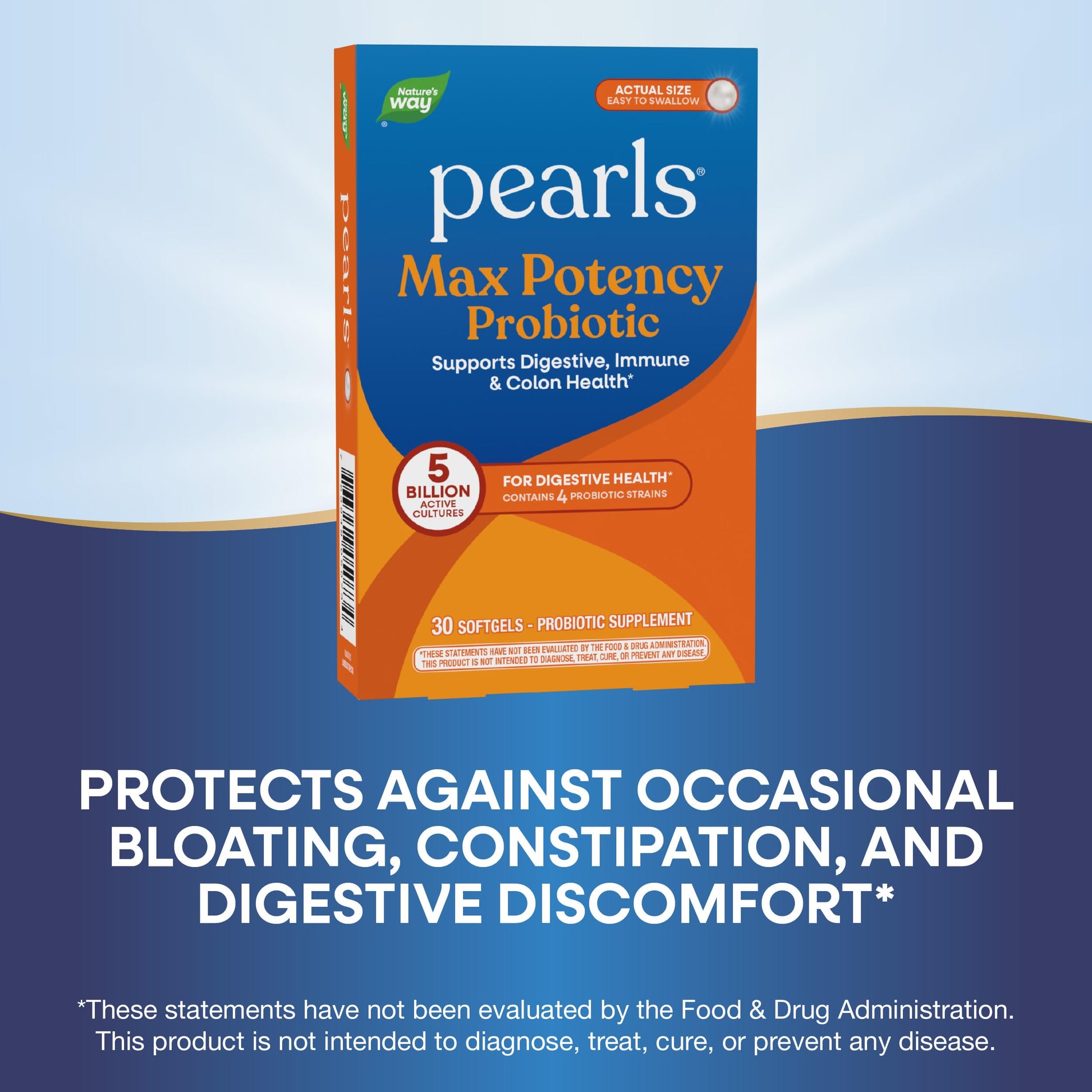 Side panel of Nature's Way Pearls packaging displaying triple layer protective coating details.