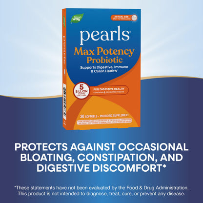 Side panel of Nature's Way Pearls packaging displaying triple layer protective coating details.