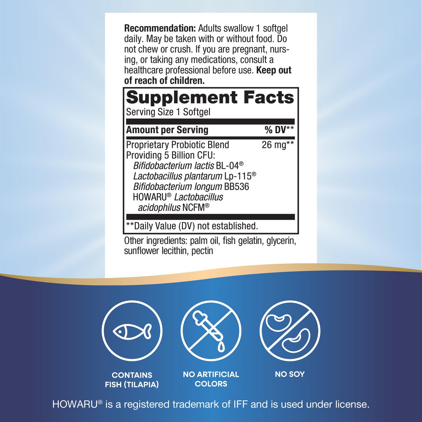 Nature's Way Max Potency Probiotic package highlighting 4 strains for immune and colon support.