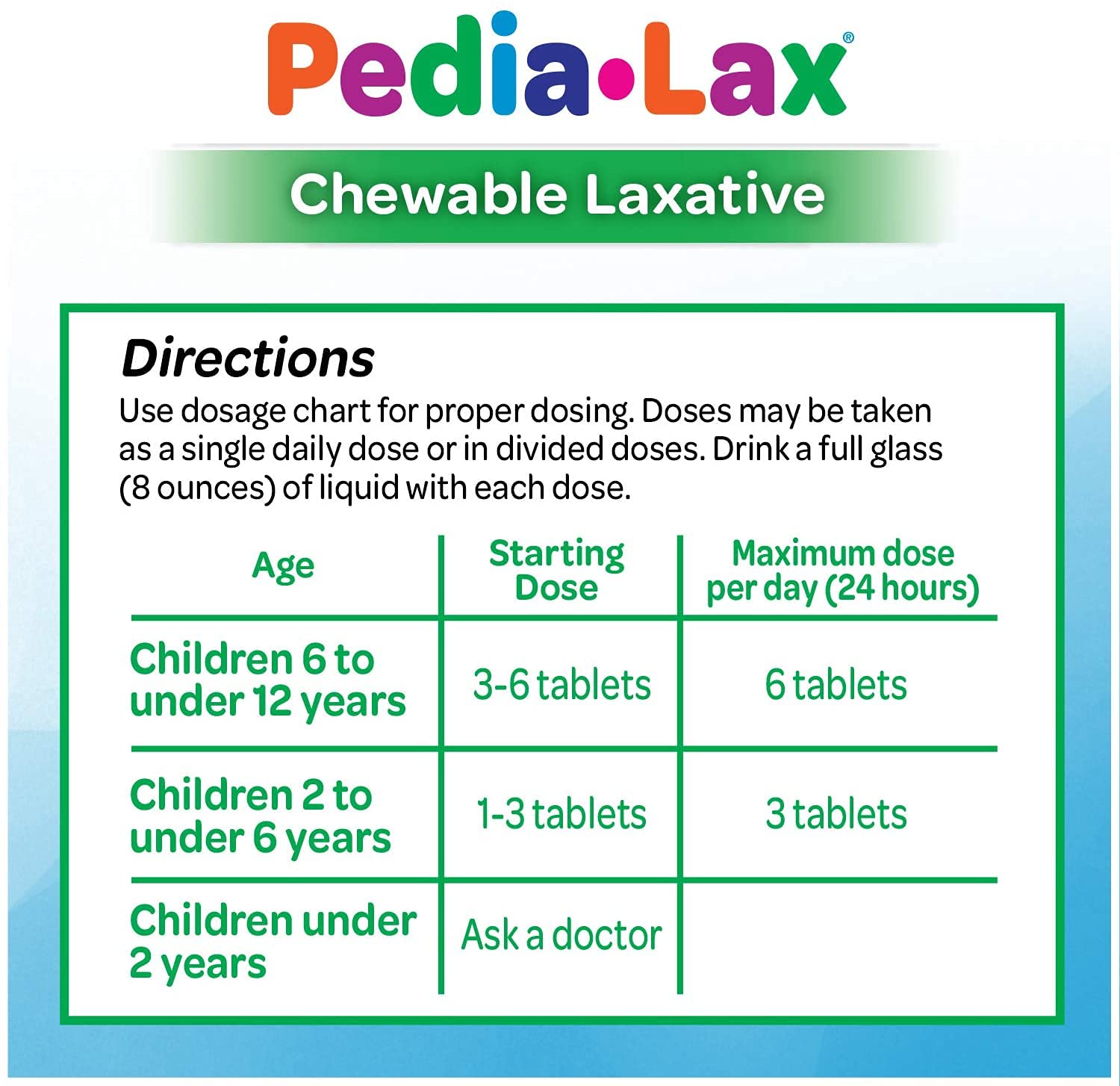 Pedia-Lax watermelon flavored chewable tablets for kids
