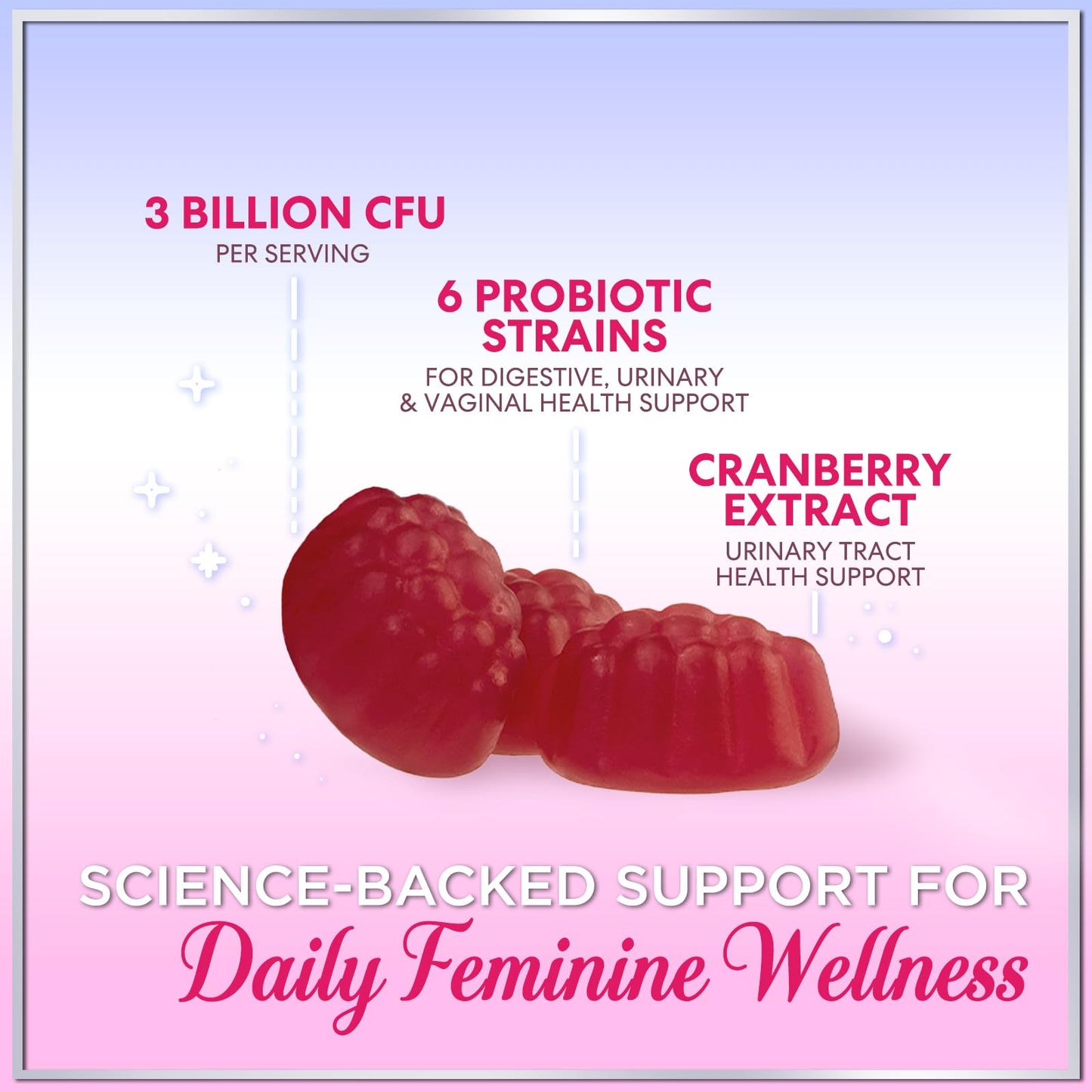 Sixty count bottle of Hello Lovely intimate care gummies for feminine and immune support