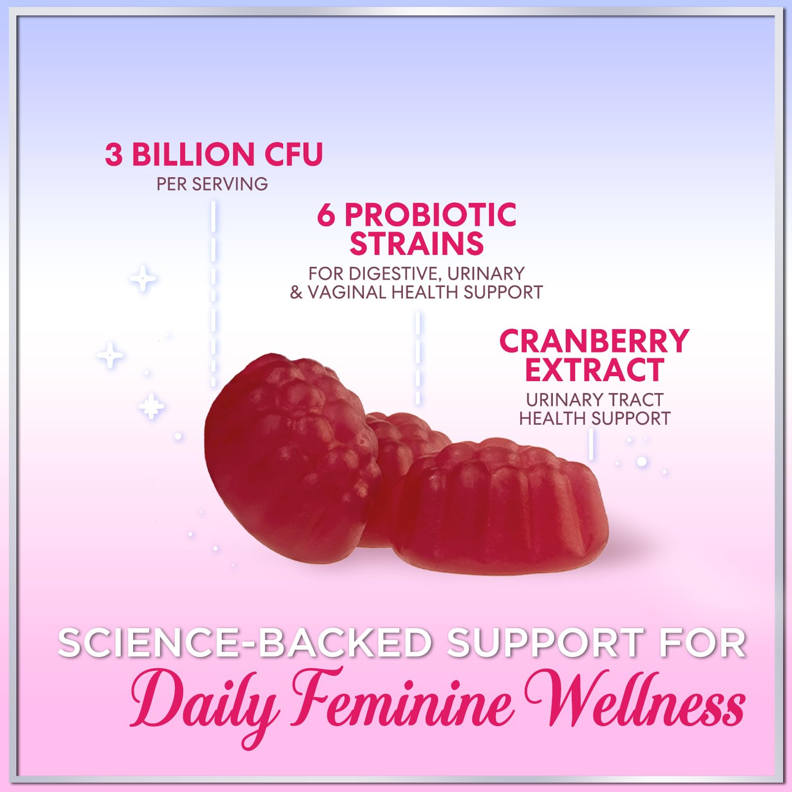Sixty count bottle of Hello Lovely intimate care gummies for feminine and immune support