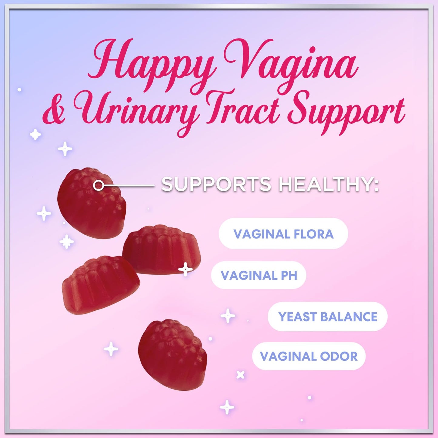 Hello Lovely cranberry extract gummies for urinary tract wellness close up bottle shot