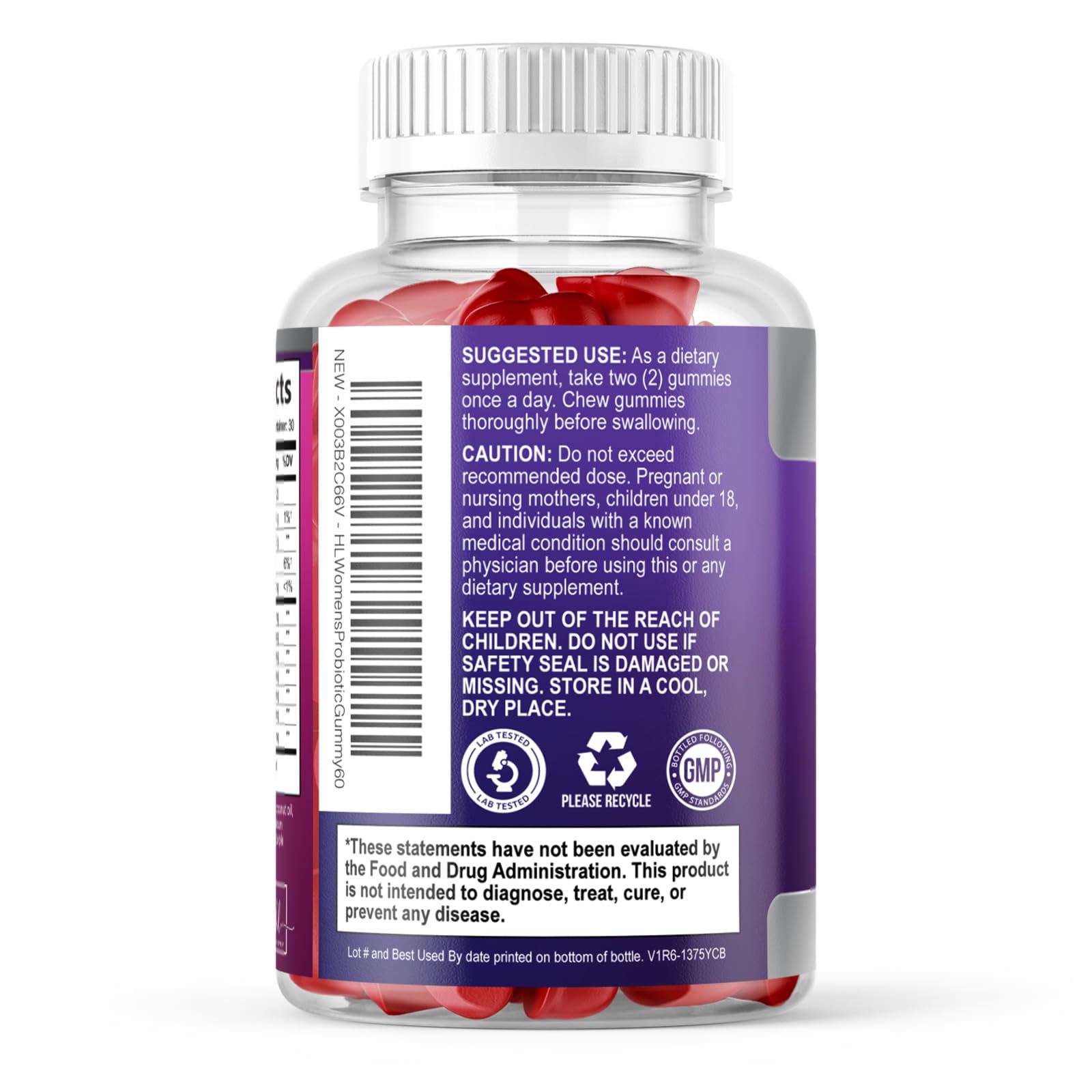 Premium wellness gummies by Hello Lovely showing natural pectin base and purple carrot color