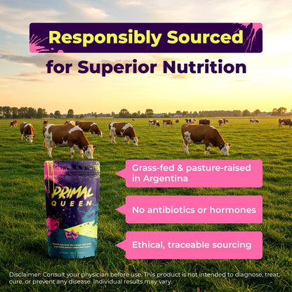 A collection of Primal Queen sixty count dietary pouches highlighting authentic USA imported health products