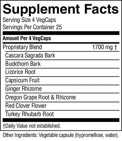 Nature's Sunshine Lower Bowel Stimulator 100 vegetarian capsules supply