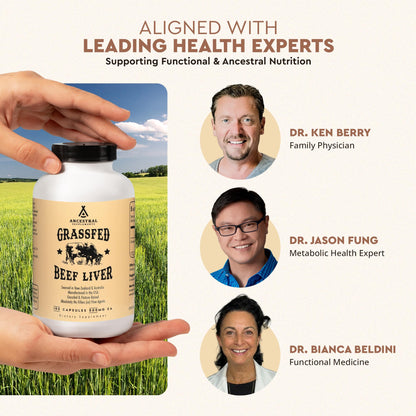 Authentic USA imported Ancestral Supplements liver capsules packaging details