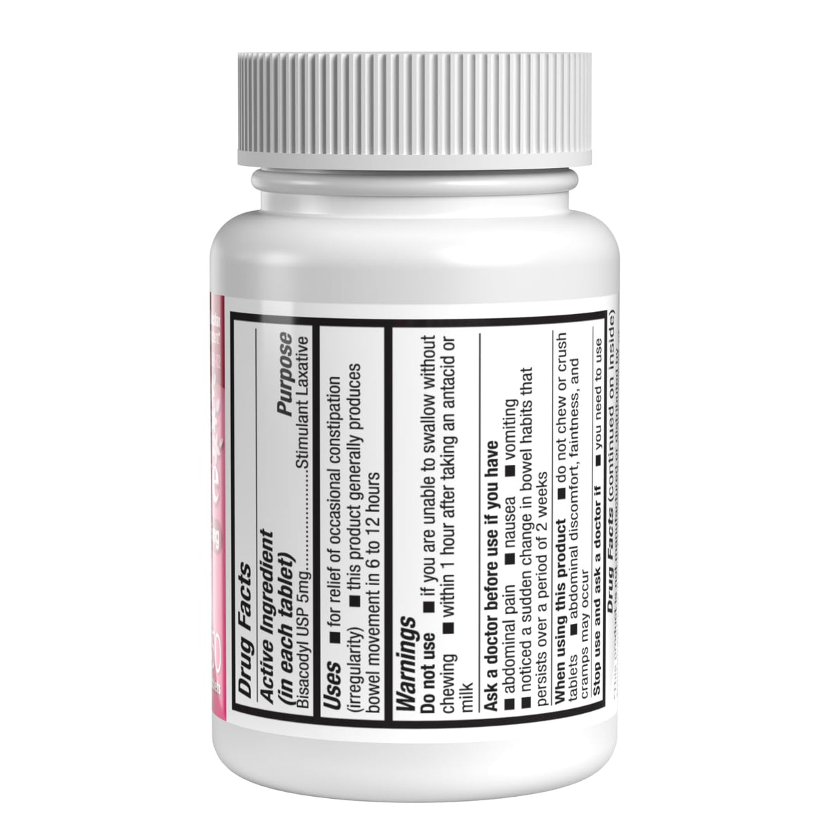 HealthA2Z Bisacodyl 5mg stimulant laxative 150 tablets label detail